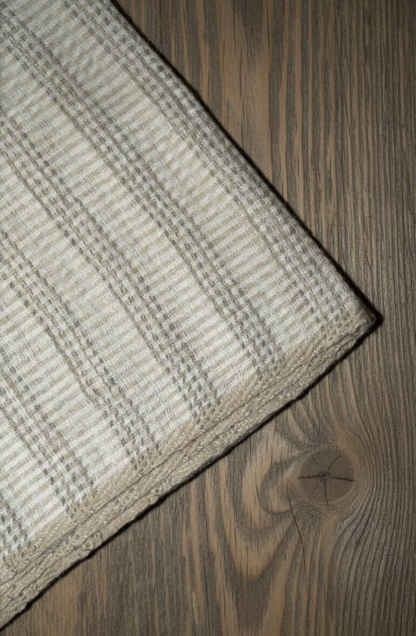 PureYakWool Shawl – Beige Stripes