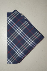 PashminaPure Wool Shawl – Navy Blue with Checks