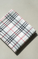 Pashmina Pure Wool Shawl – White with Checks