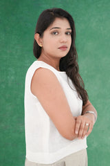 Pure Linen Sleeveless Top