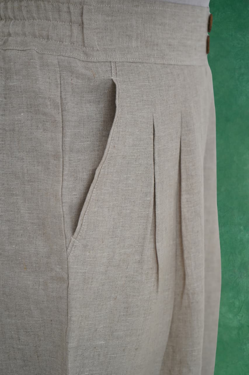 Box Pleat Style Straight Fit Trouser
