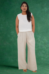 Box Pleat Style Straight Fit Trouser