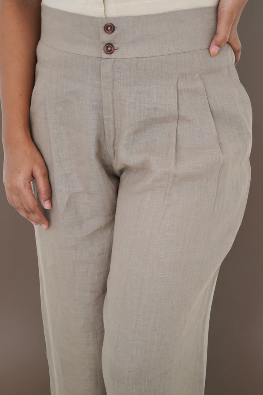 Straight Fit Pure Linen Trouser