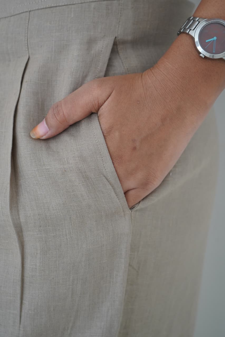 Straight Fit Pure Linen Trouser