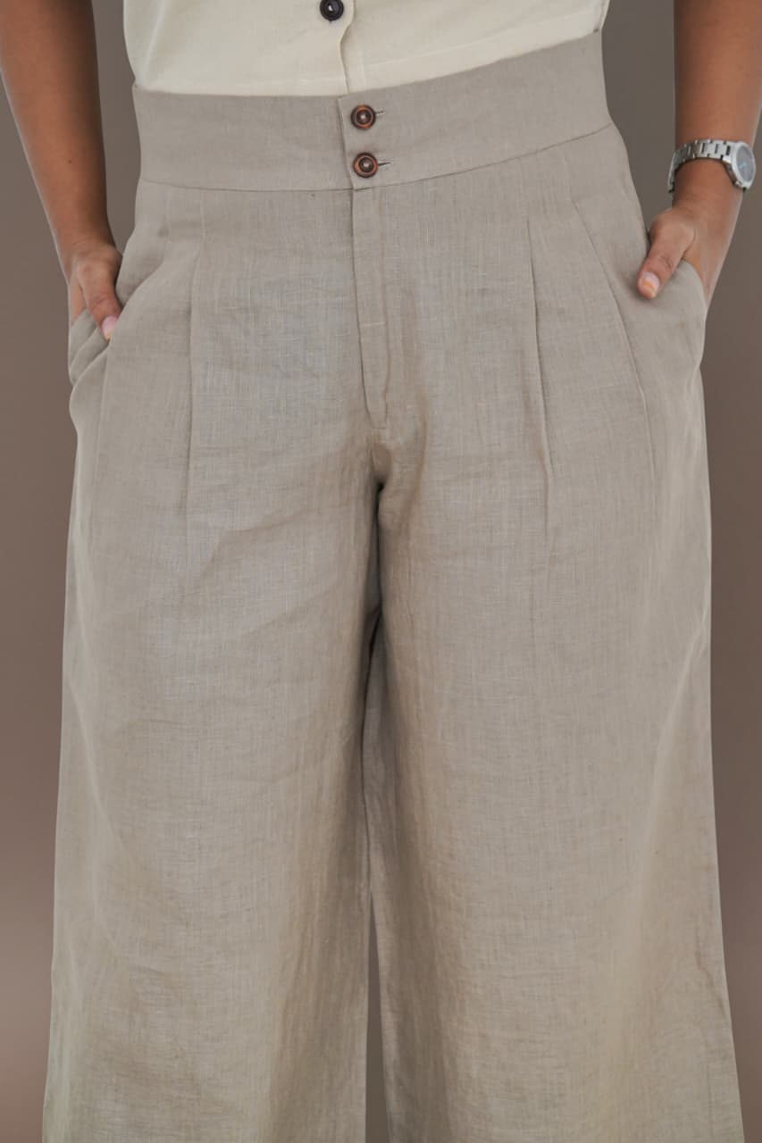 Straight Fit Pure Linen Trouser