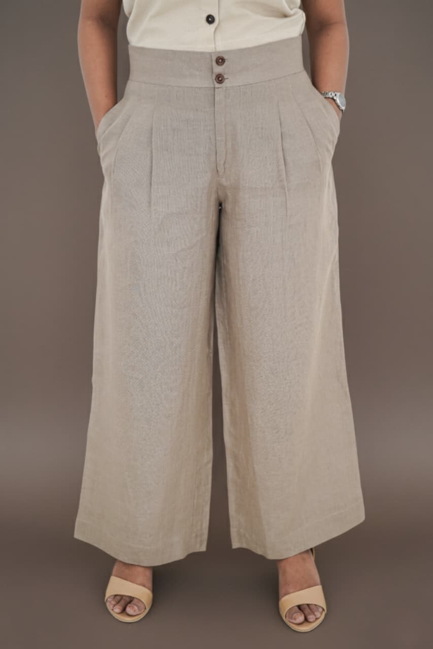 Straight Fit Pure Linen Trouser