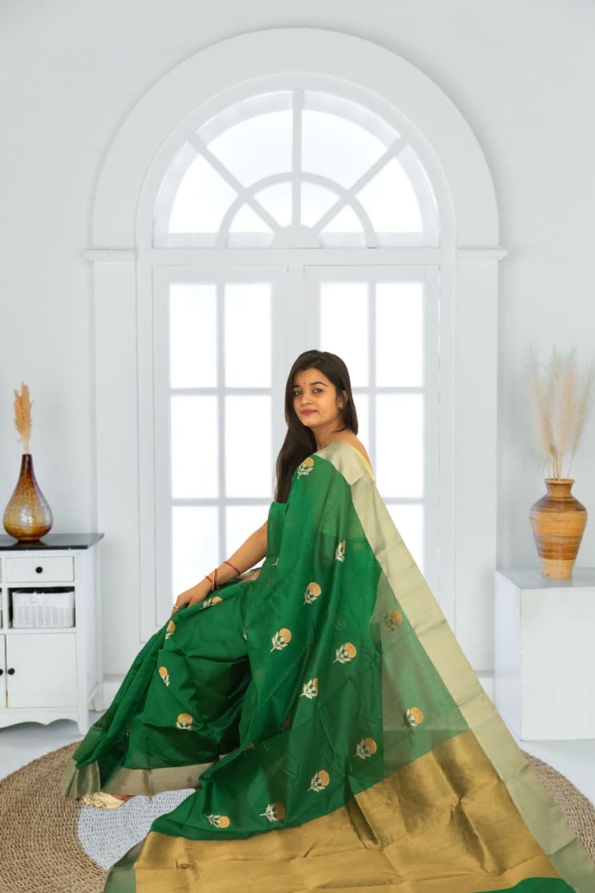 Pure Silk Chanderi Saree | Soft Shine & Elegant Drape