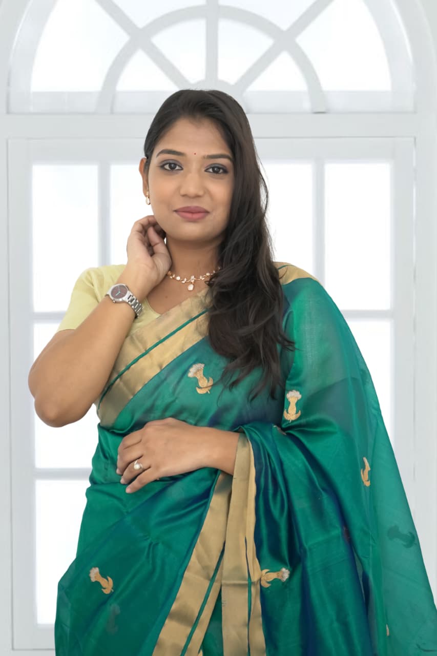 Pure Silk ChanderiSaree | Traditional Handloom Weave