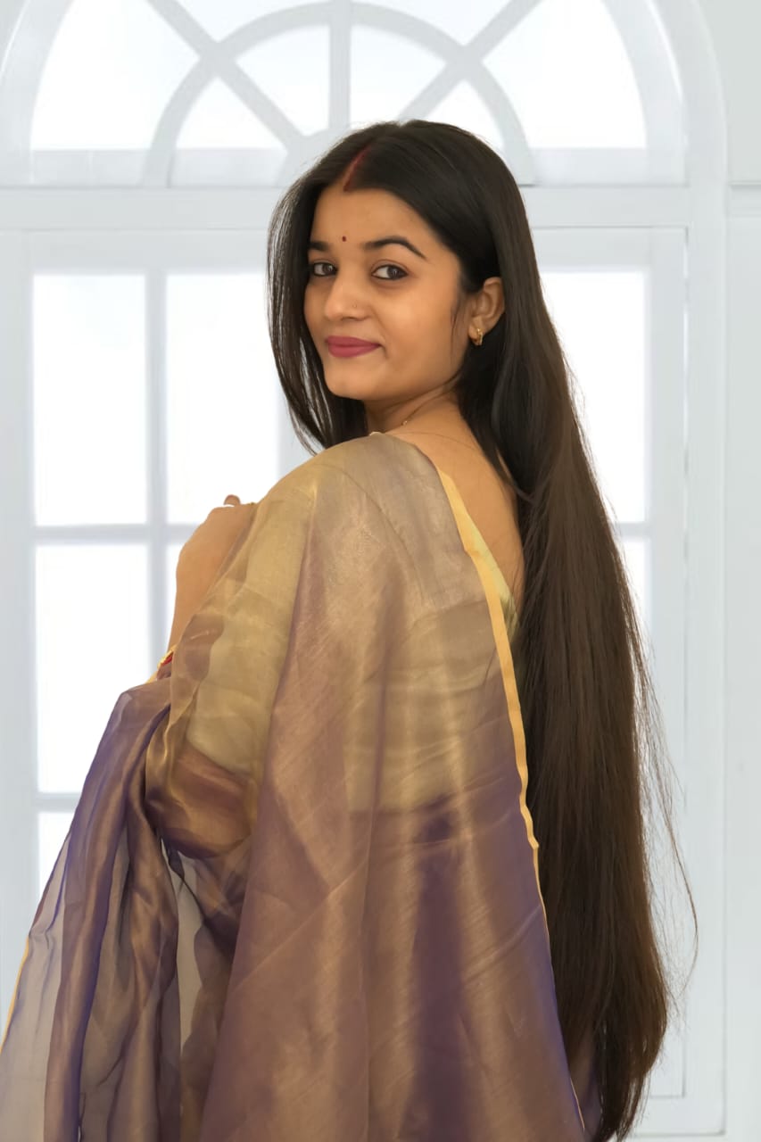 Chanderi Full Tissue Silk Saree| Premium Shimmer Saree with Blouse Piece