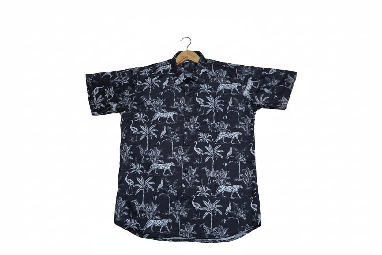 Mix Cotton Jungle Printed Men’s Shirt