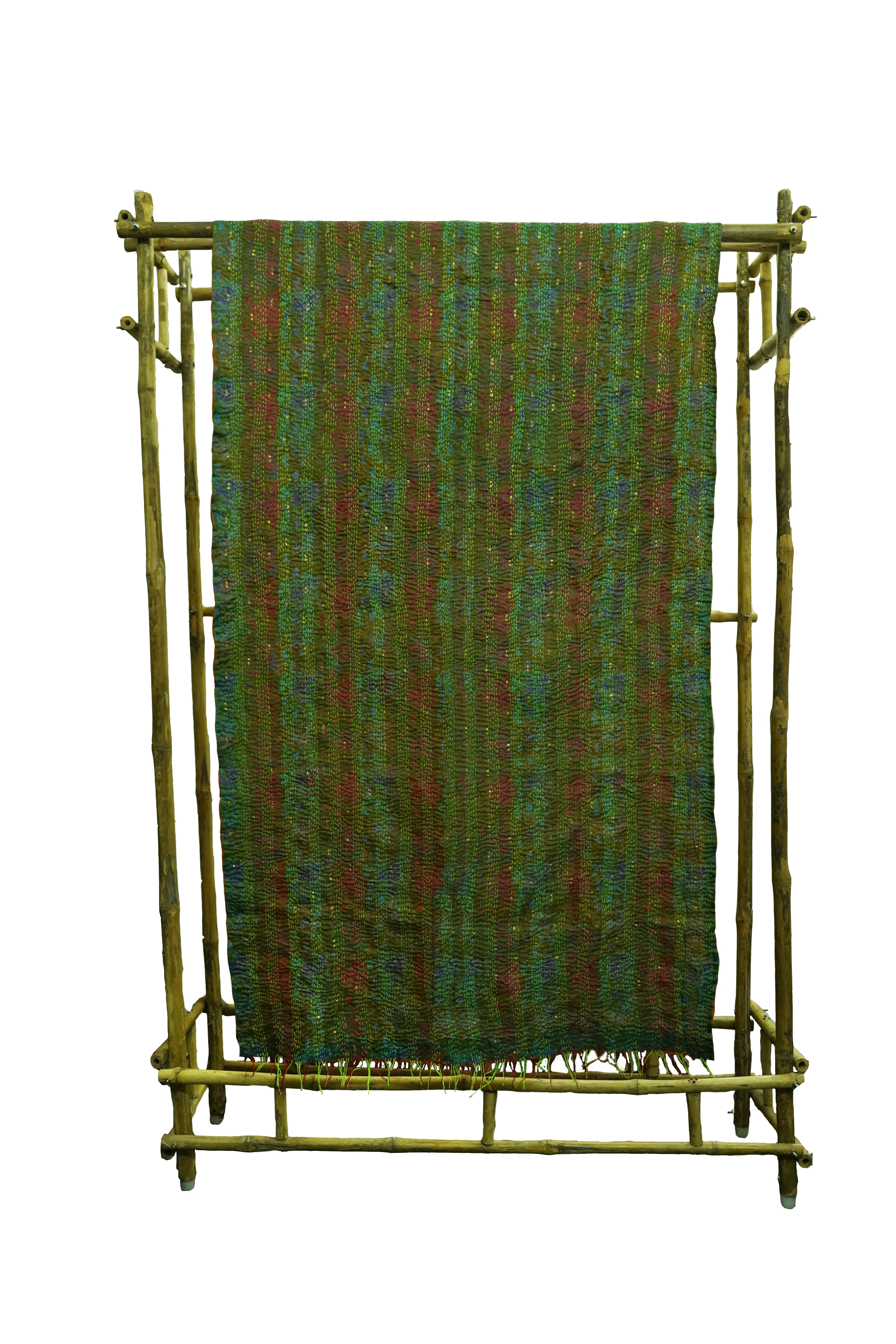 Reversible Handcrafted Kantha Work Silk Dupatta