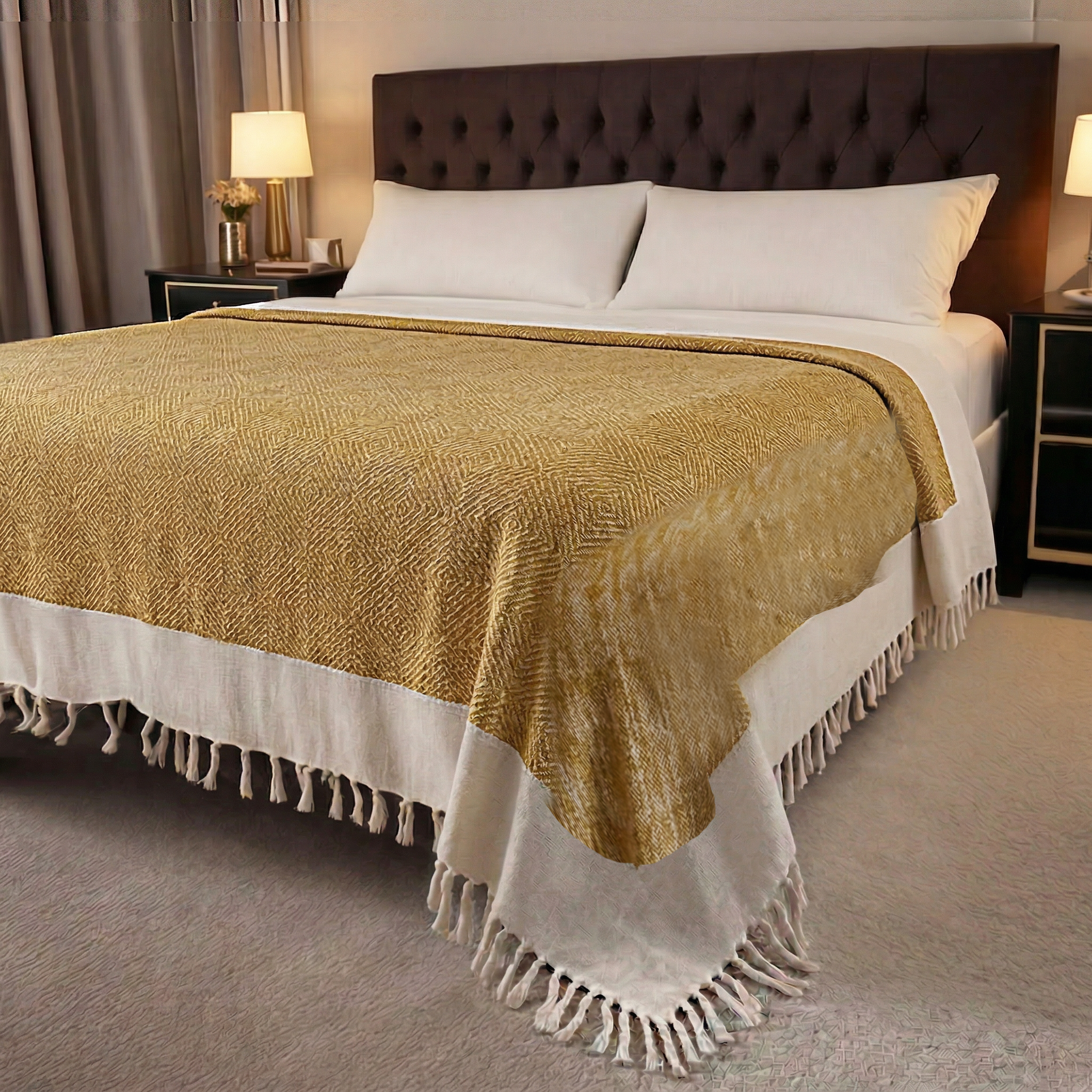 Kachcha Suti Pure Cotton Handwoven King Size Bed Cover