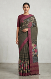 Pure Kosa Silk Saree with Hand Kantha Work