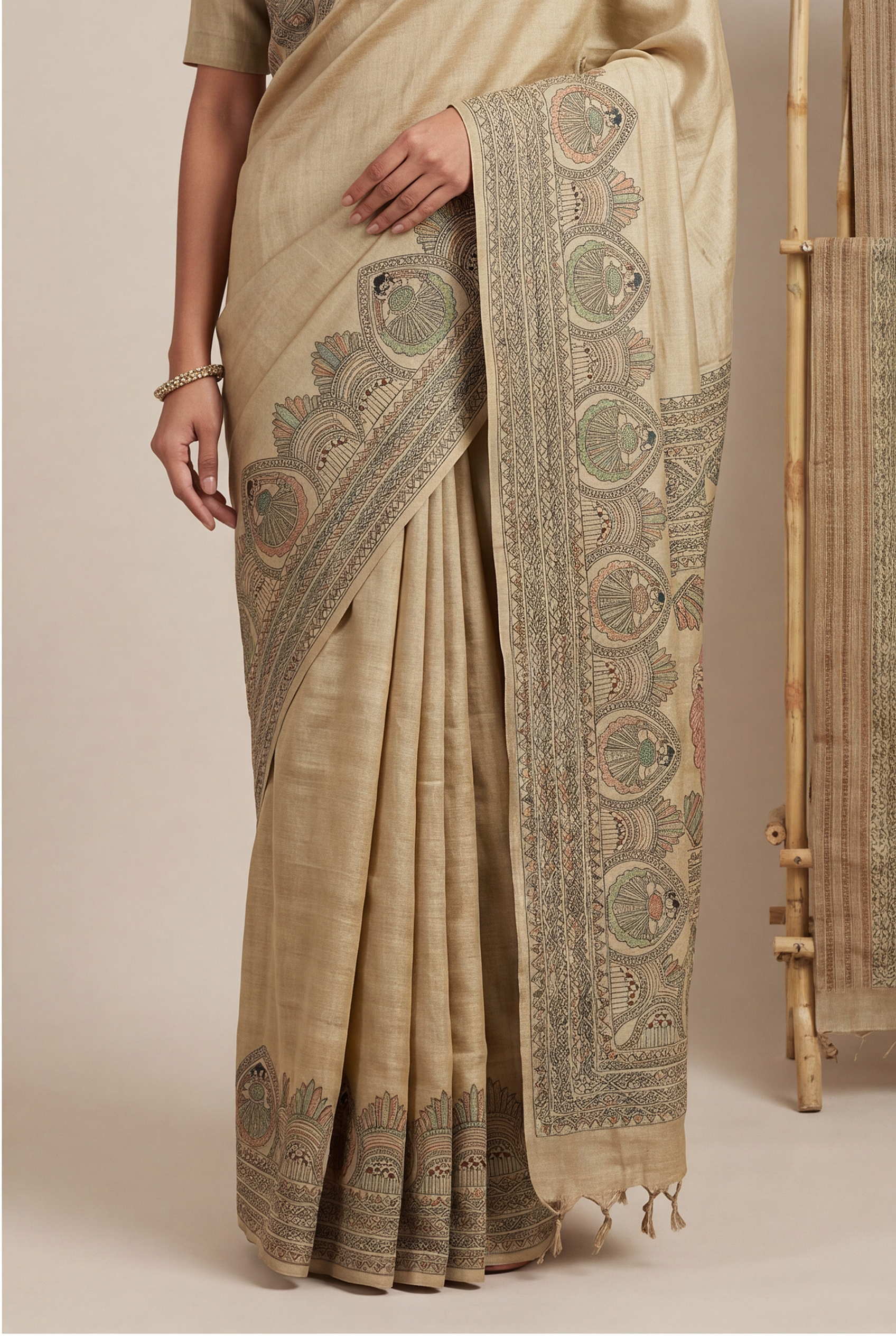 Gond Art Bamboo Silk Saree