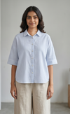 Women's Seersucker Cotton Oversized Top