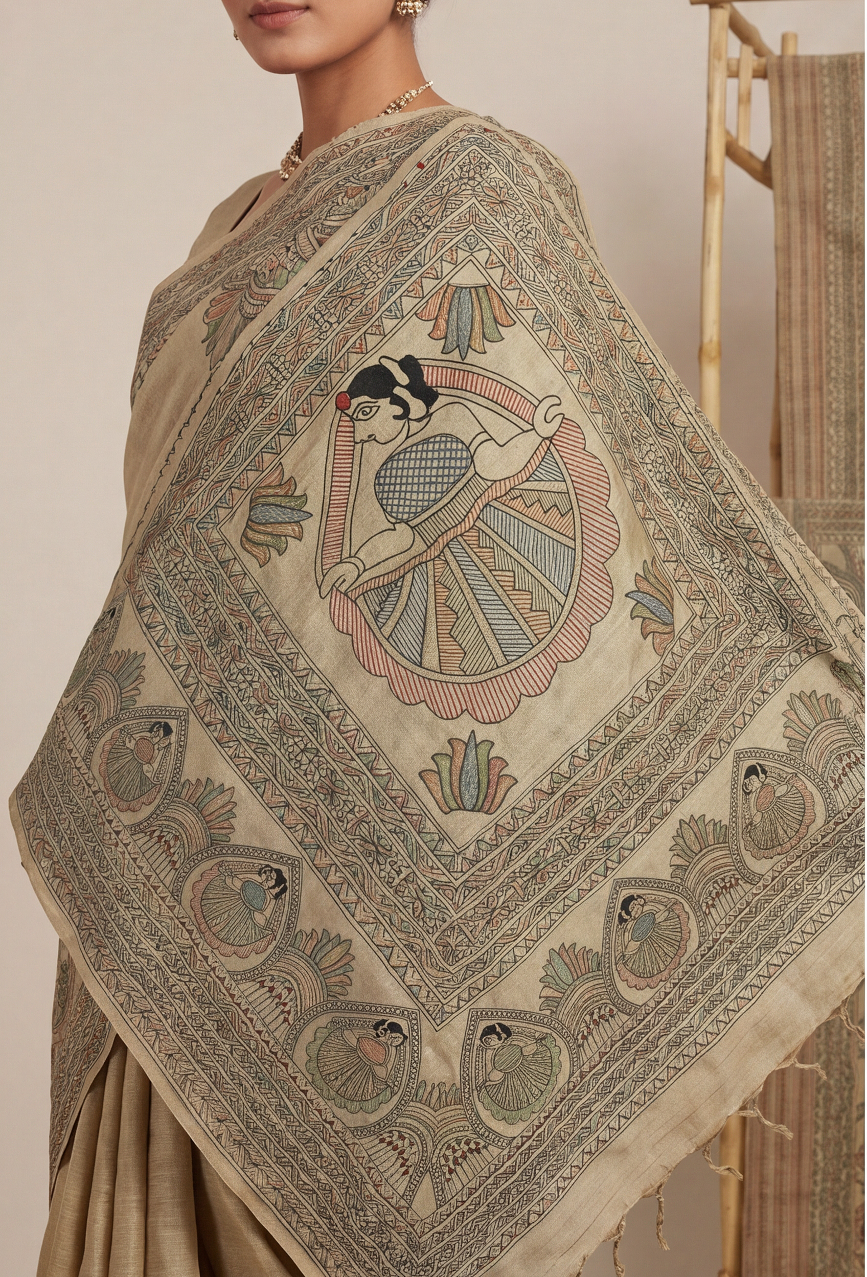 Gond Art Bamboo Silk Saree