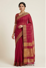 Maheshwari Cotton Silk Star Booti Tissue Saree