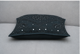 Black Mirror Embroidered Cushion Cover ( Pack of 1 )