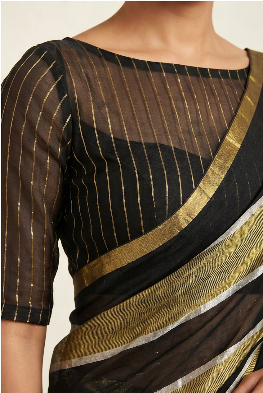 Maheshwari Cotton Silk Jari Patta Saree