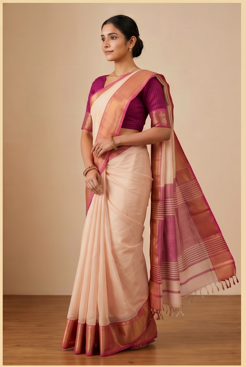 Maheshwari Cotton Silk Saree