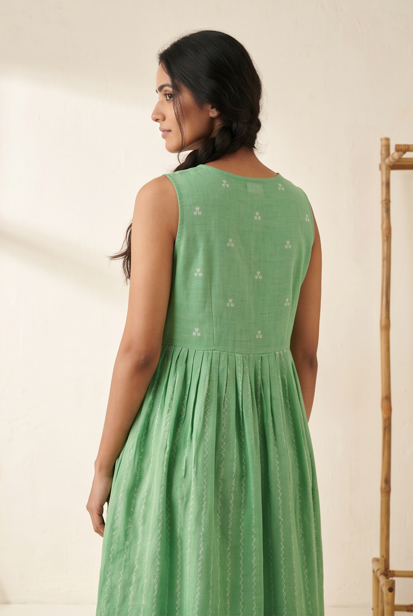 Women's Pure Cotton Sleeveless Midi Dress