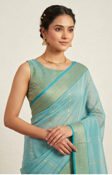 Maheshwari Cotton Silk Star Booti Tissue Saree