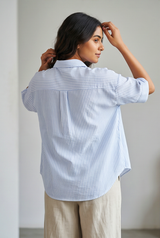 Women's Seersucker Cotton Oversized Top