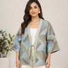Khadi Cotton Patchwork Kimono Jacket for Women