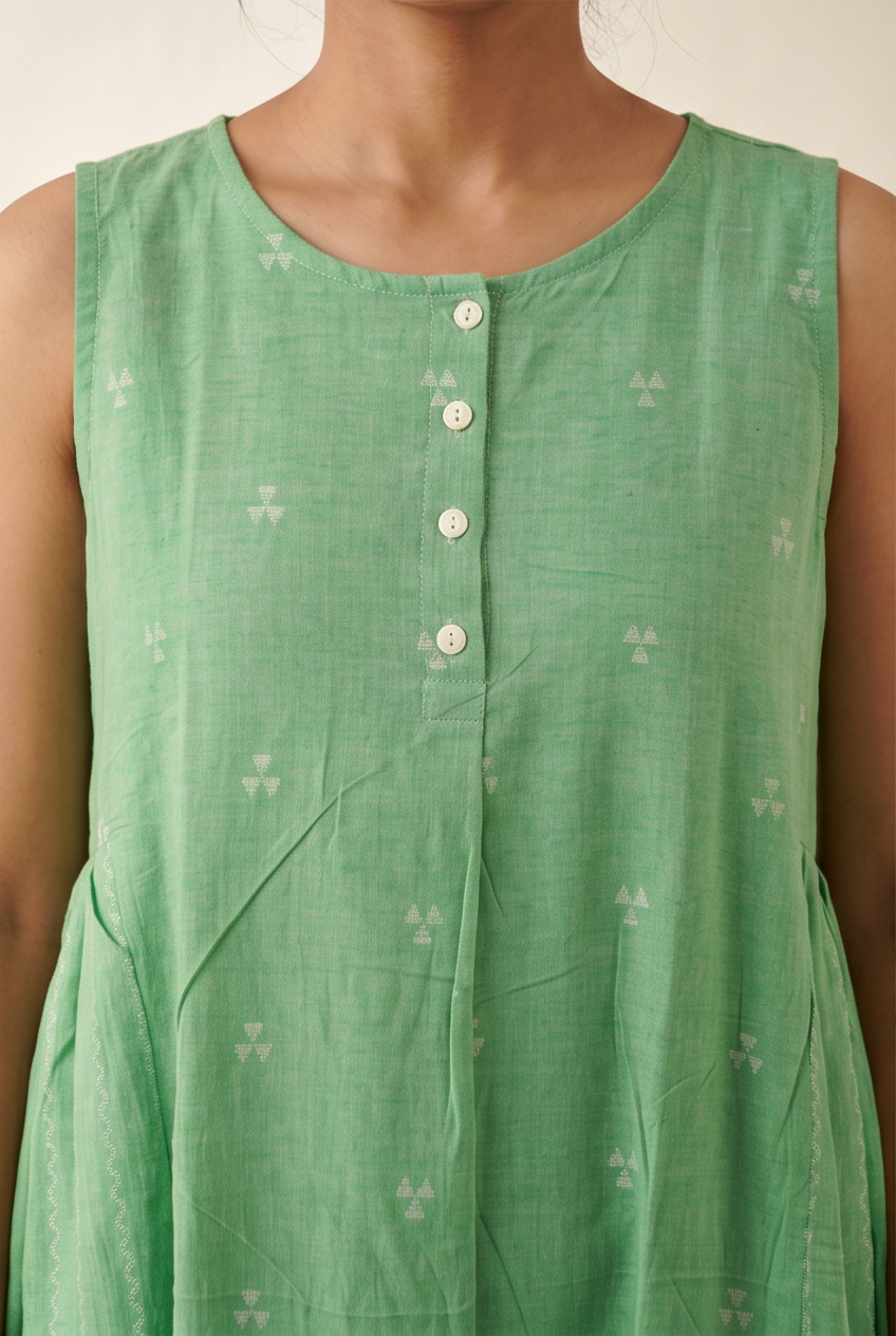Women's Pure Cotton Sleeveless Midi Dress
