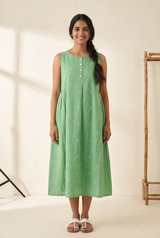 Women's Pure Cotton Sleeveless Midi Dress