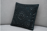 Black Mirror Embroidered Cushion Cover ( Pack of 1 )