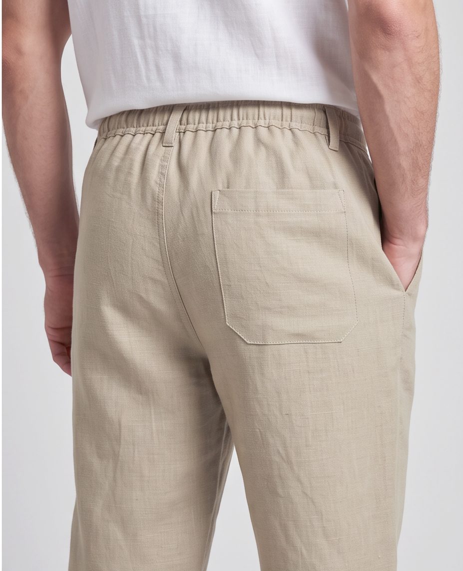 Pure Linen Cotton Drawstring Trouser