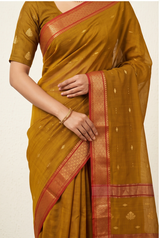 Maheshwari Cotton Silk Jari Line Boota Saree