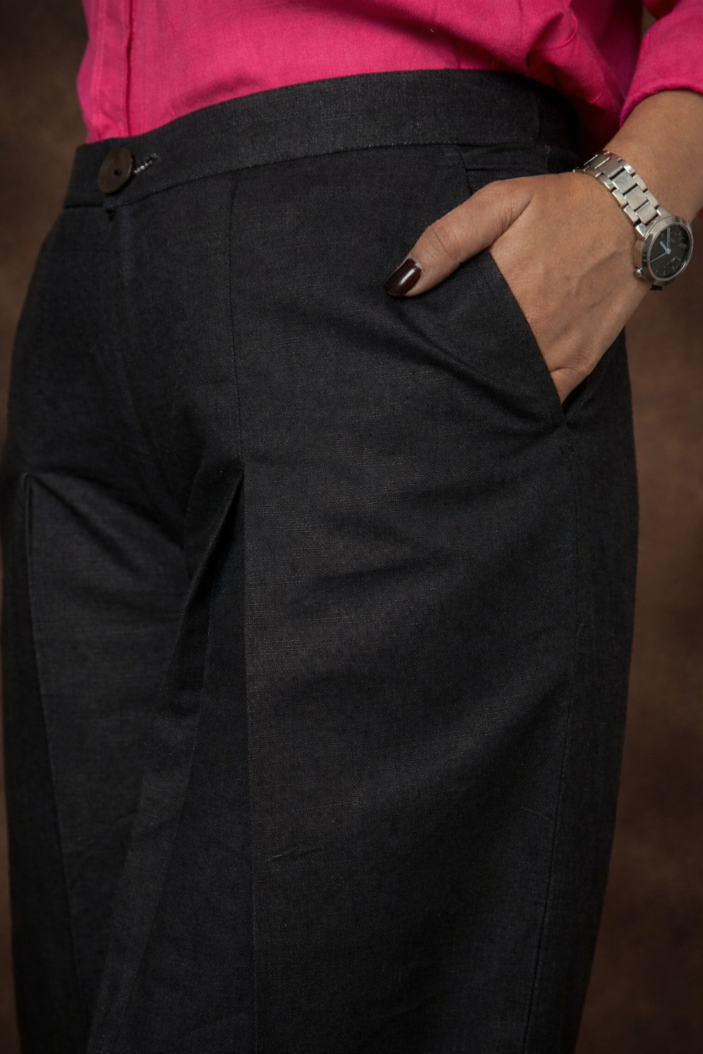 Women’s Pure Linen Single Pleated Trousers