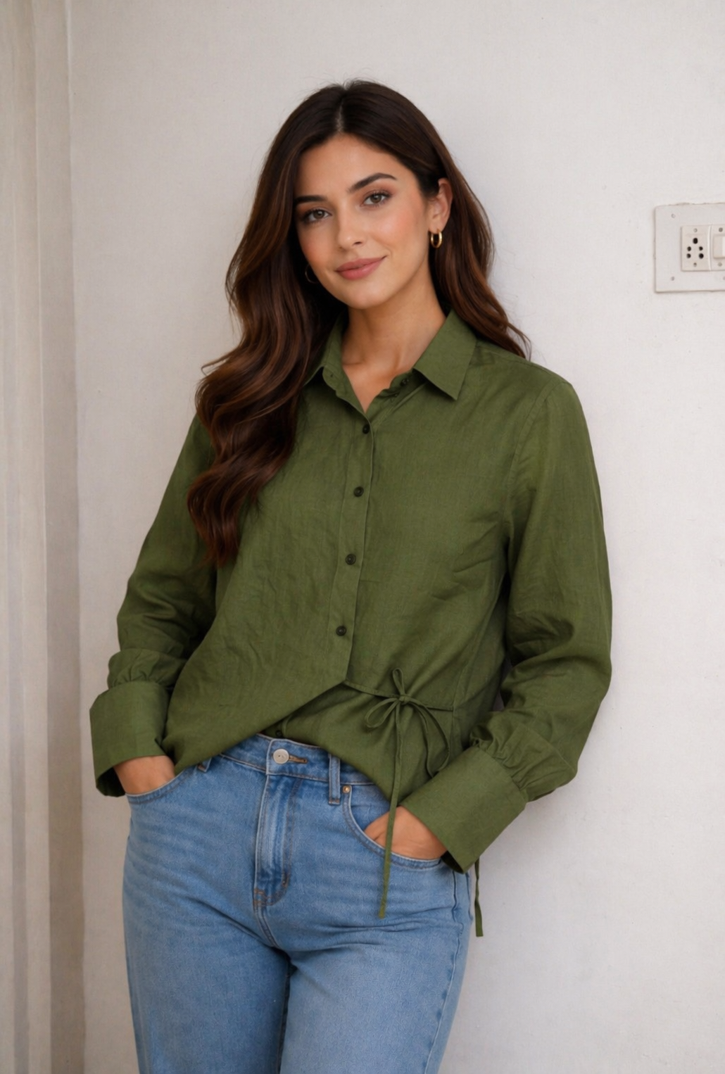 Women’s Pure Linen Dusty Pink Shirt – Elegant Casual Summer Wear