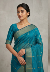 Maheshwari Cotton Silk Star Booti Tissue Saree
