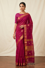 Maheshwari Cotton Silk Jari Line Boota Saree
