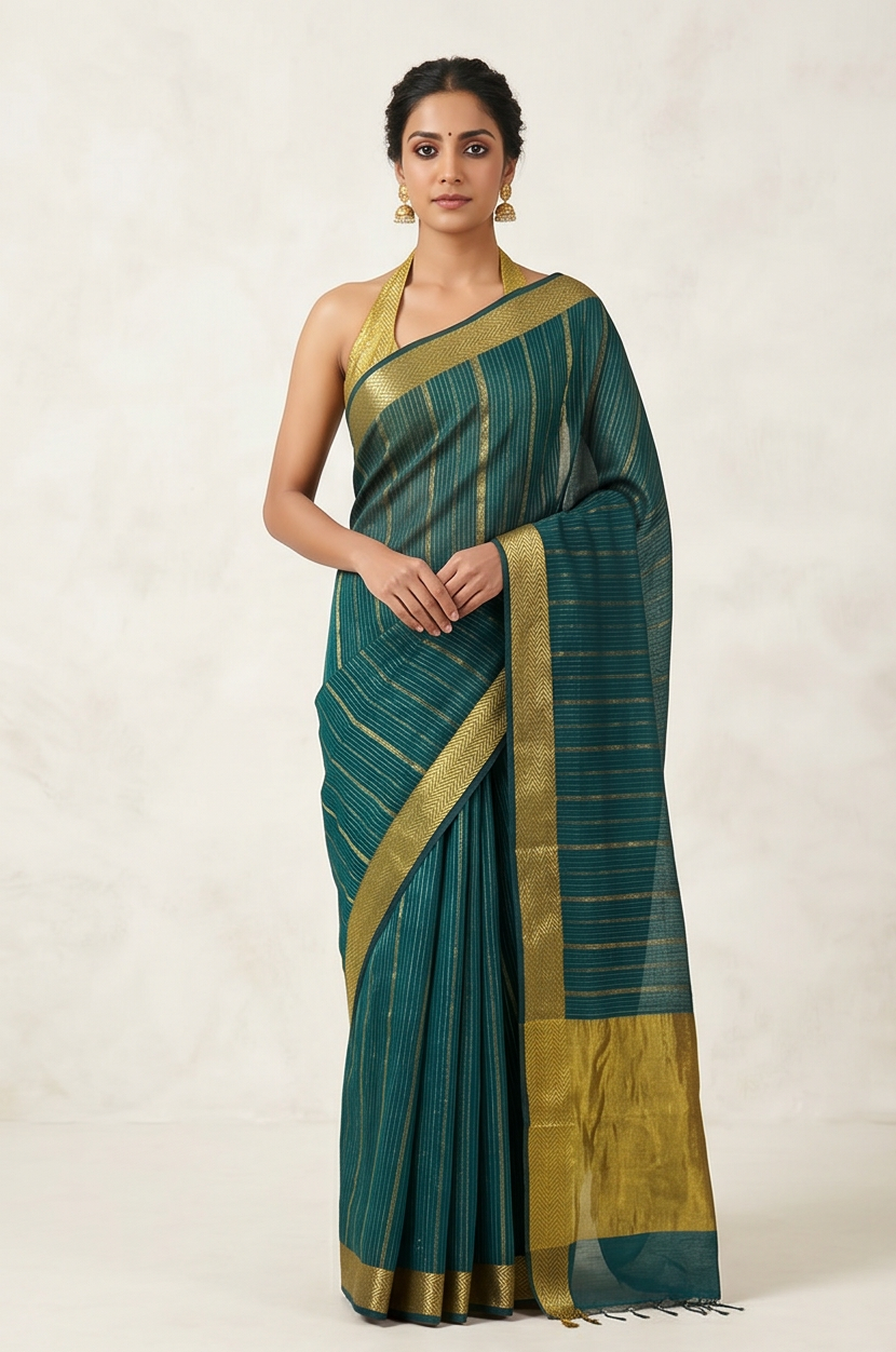Maheshwari Cotton Silk Tissue Saree