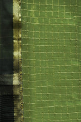 Maheshwari Cotton Silk SareeCheck Pattern with Silk Border & Golden Zari