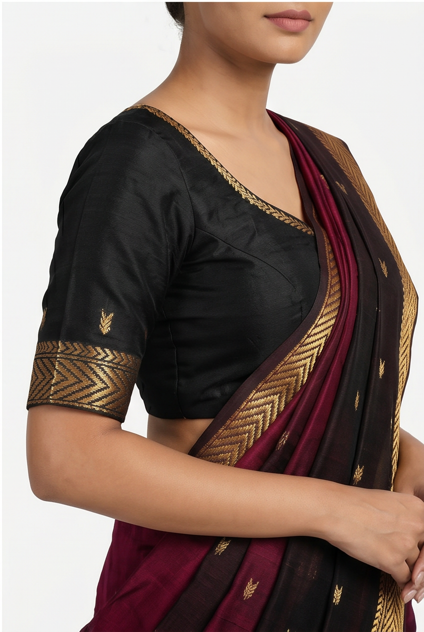 Maheshwari Cotton Silk Star Booti Saree