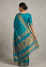 Maheshwari Cotton Silk Star Booti Tissue Saree