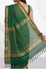 Maheshwari Cotton Silk Chatai Border Stripes Saree