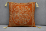 Banarasi Silk Cushion Cover with Tassels