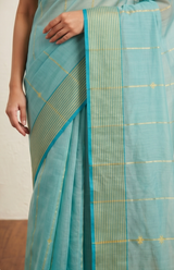 Maheshwari Cotton Silk Star Booti Tissue Saree
