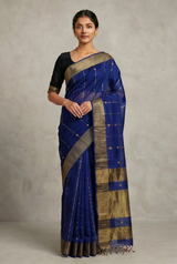 Maheshwari Cotton Silk Star Booti Tissue Saree