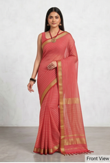 Maheshwari Cotton Silk Kosa Stripes Saree