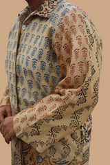 Women's Chanderi Printed Patchwork Jacket