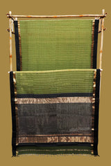Maheshwari Cotton Silk SareeCheck Pattern with Silk Border & Golden Zari