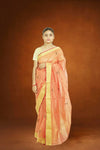 Chanderi Silk CottonOrange Colour Traditional Saree for Women