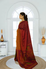 Ranipur Cotton Voile Saree- Maroon